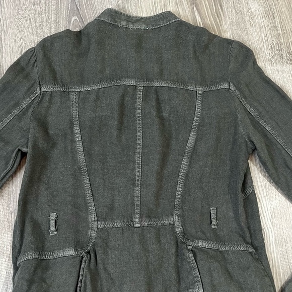 Free People XS Green Emilia Utility Military Blazer Jacket Urban Outfitters - Picture 12 of 15